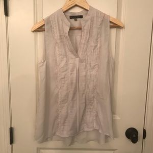 Ivory lace pleated blouse